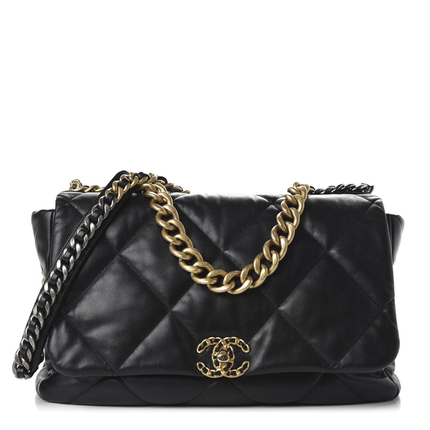 Goatskin Quilted Maxi 19 Flap Black
