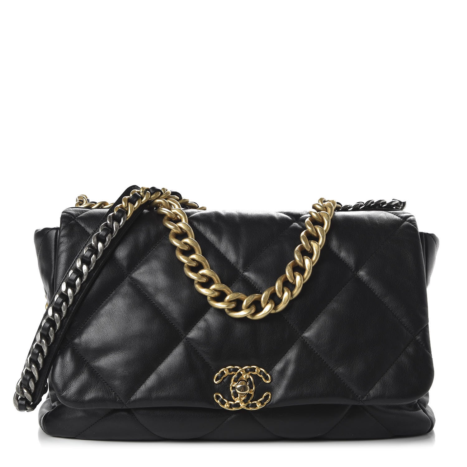 Chanel Goatskin Quilted Maxi 19 Flap Black 1 of 10