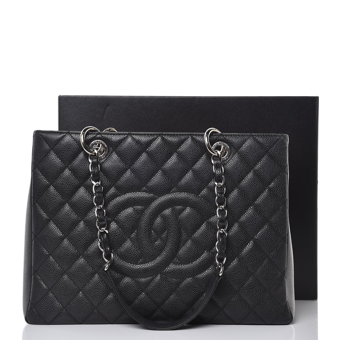 Caviar Quilted Grand Shopping Tote GST Black