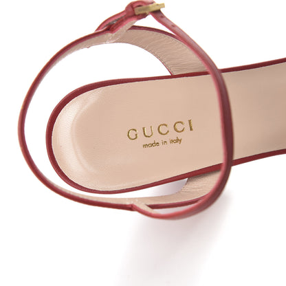 Gucci Calfskin GG Marmont Ankle Wrap 30/115mm Platform Sandals 38.5 Hibiscus Red 7 of 8