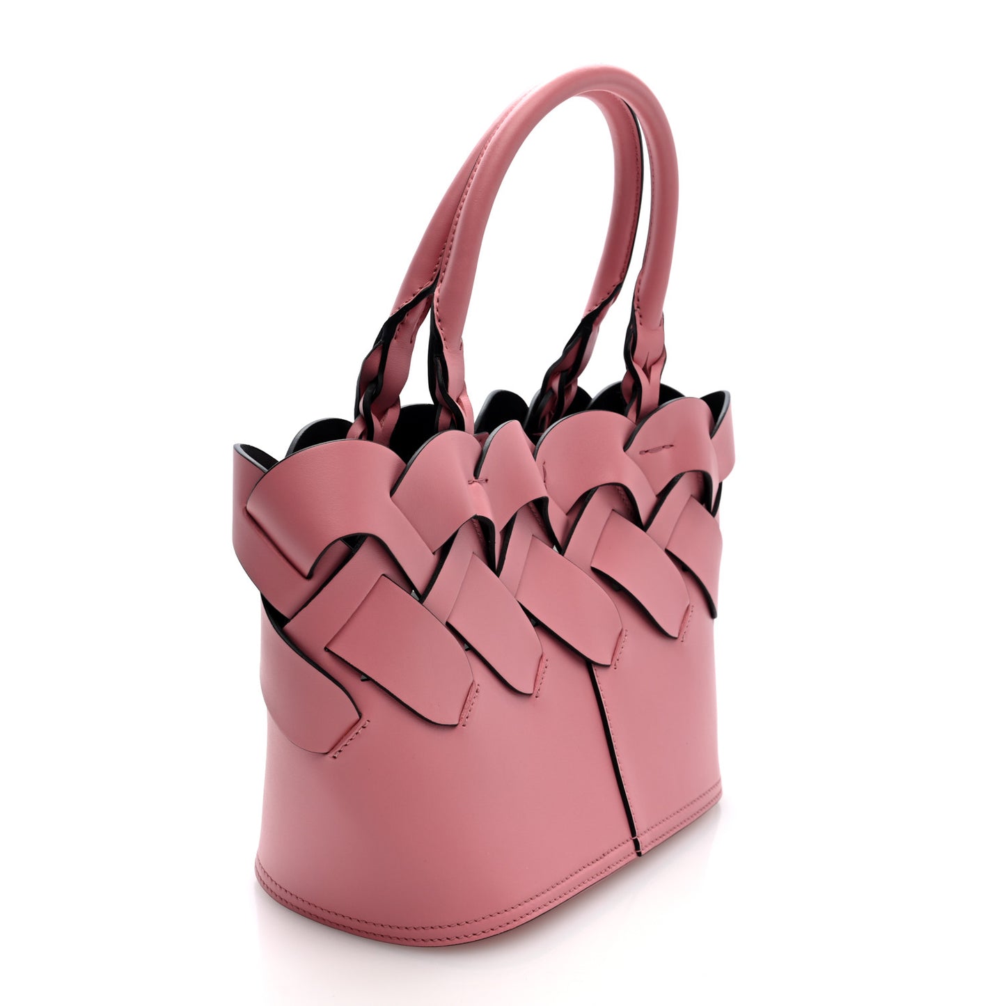 Vitello Intreccio Tote Bag Petalo Black