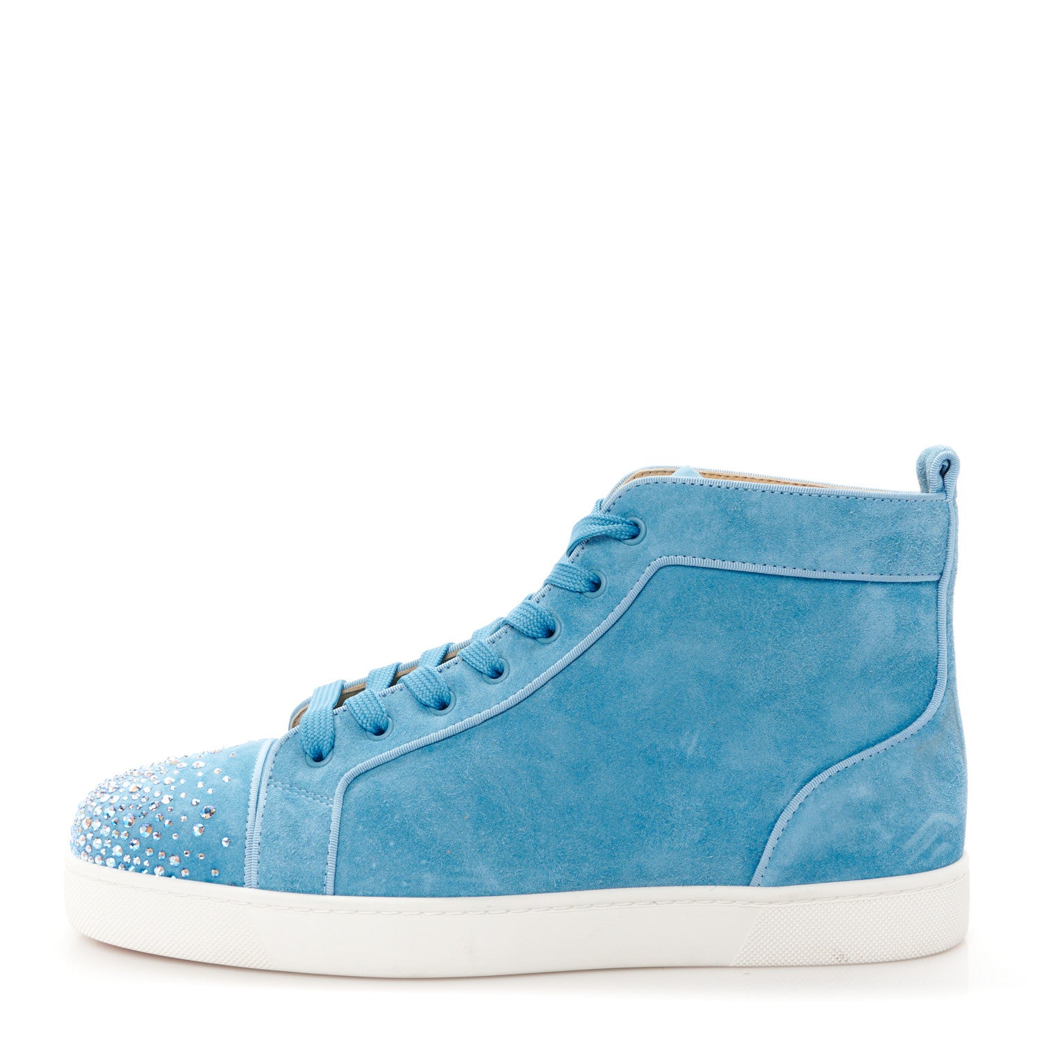 Christian Louboutin Veau Velours Louis Orlato High Top Sneakers 42.5 Blue 1 of 11