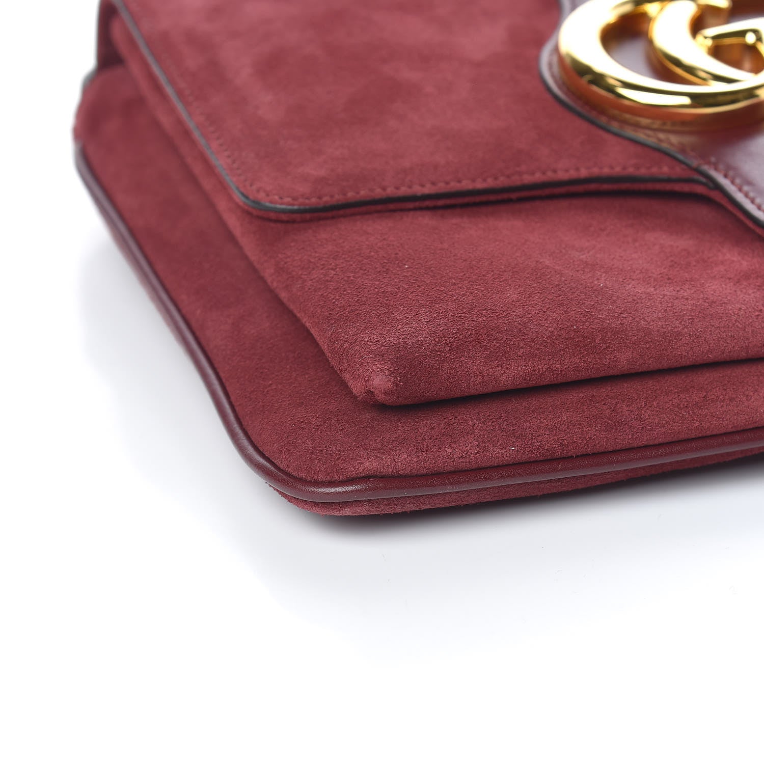 Gucci Suede Medium Arli Flap Shoulder Bag Vintage Bordeaux 8 of 10