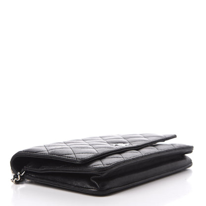 Chanel Lambskin Quilted Wallet On Chain WOC Black 4 of 12