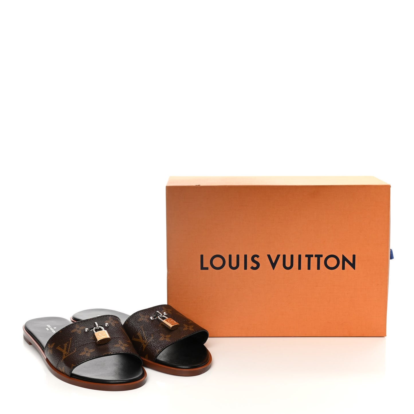 Monogram Lock It Flat Mules 40 Brown