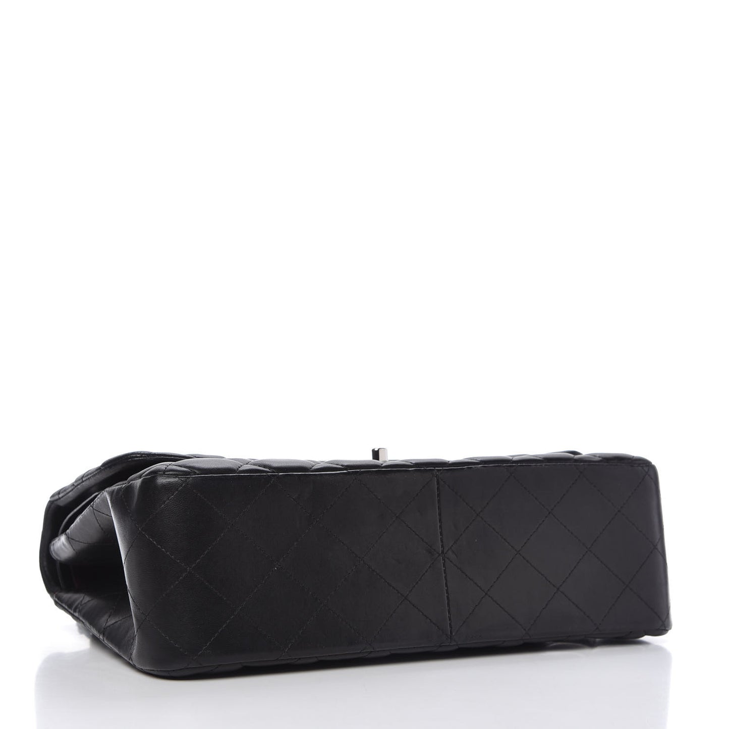Lambskin Quilted Jumbo Double Flap Black