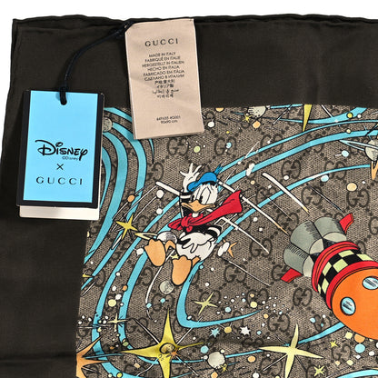 Gucci X DISNEY Silk Twill Donalard Square Scarf Beige Sky Blue 3 of 3