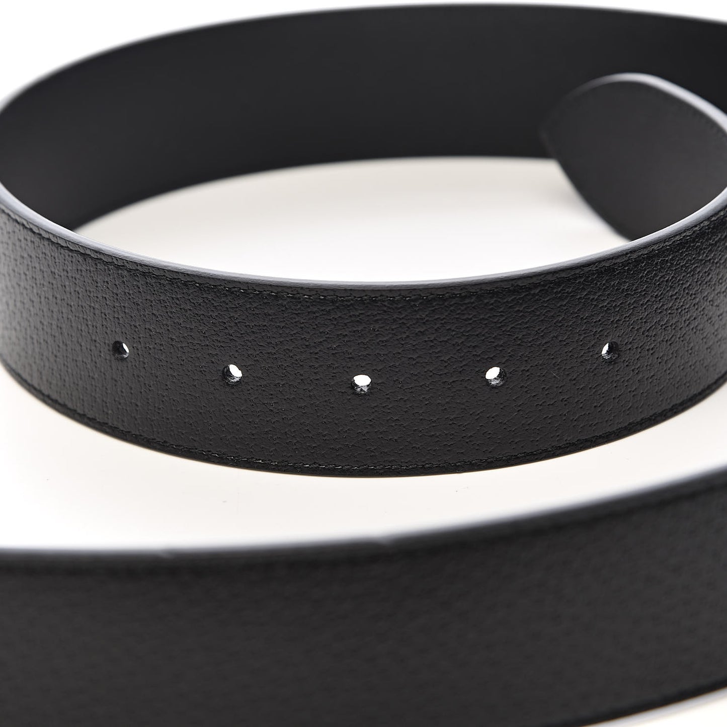Textured Dollar Calfskin Nickel Double G 40mm Belt 100 40 Black