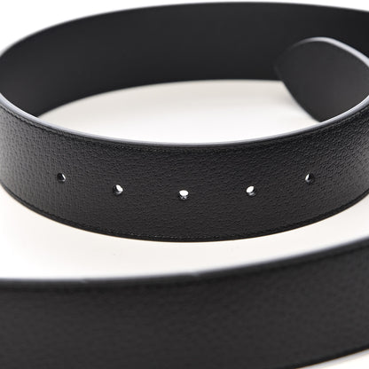 Gucci Textured Dollar Calfskin Nickel Double G 40mm Belt 100 40 Black 5 of 6