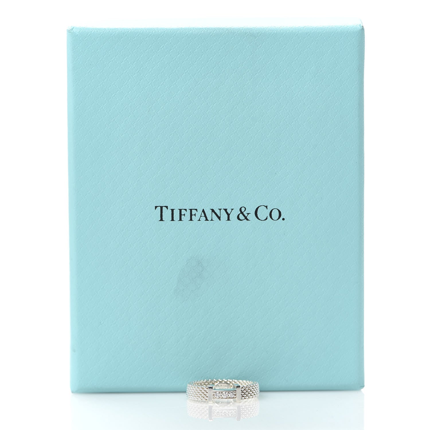 Tiffany Sterling Silver Diamond Narrow Somerset Ring 47 4 5 of 5