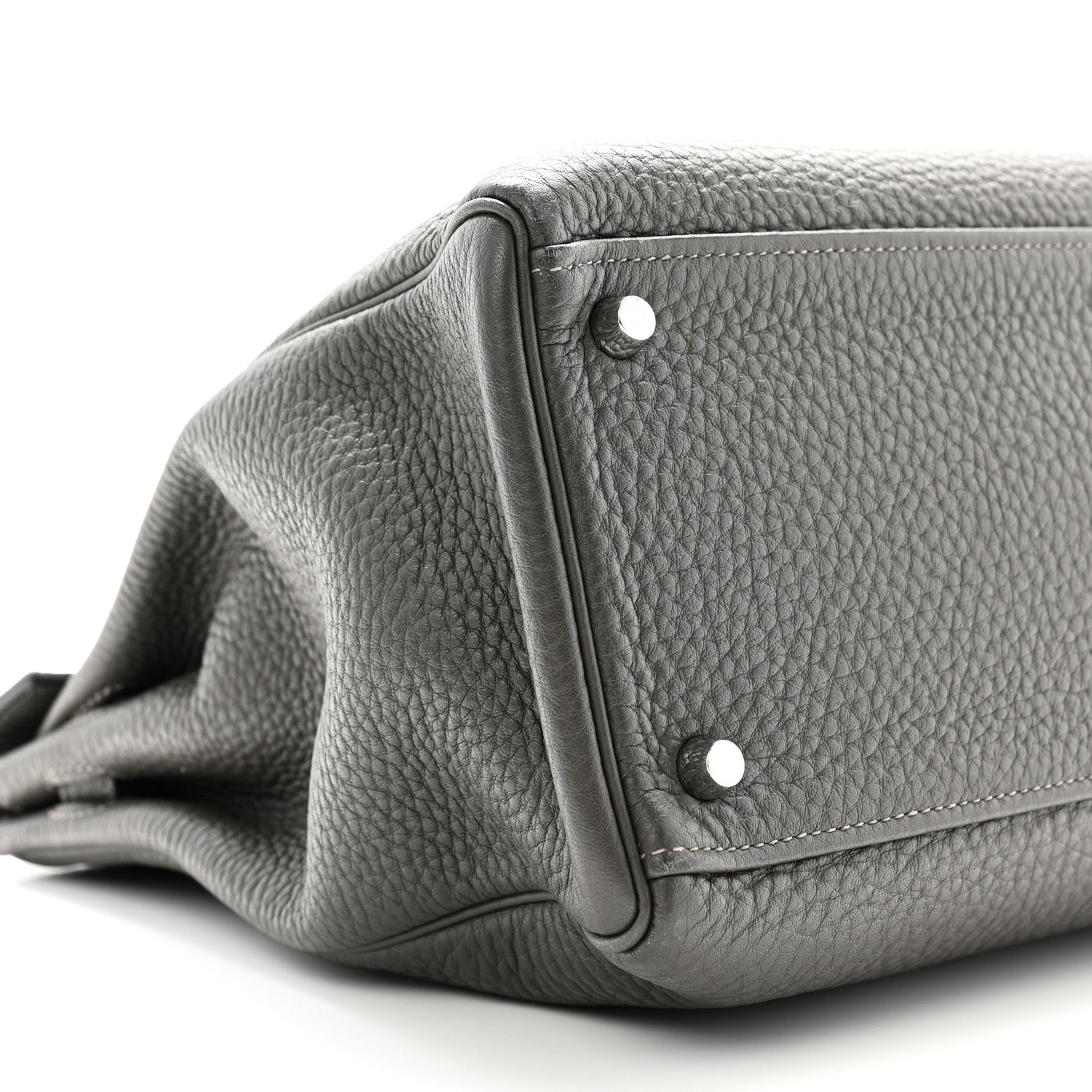Hermes Taurillon Clemence Kelly Retourne 35 Etain Rouge Casaque 9 of 14