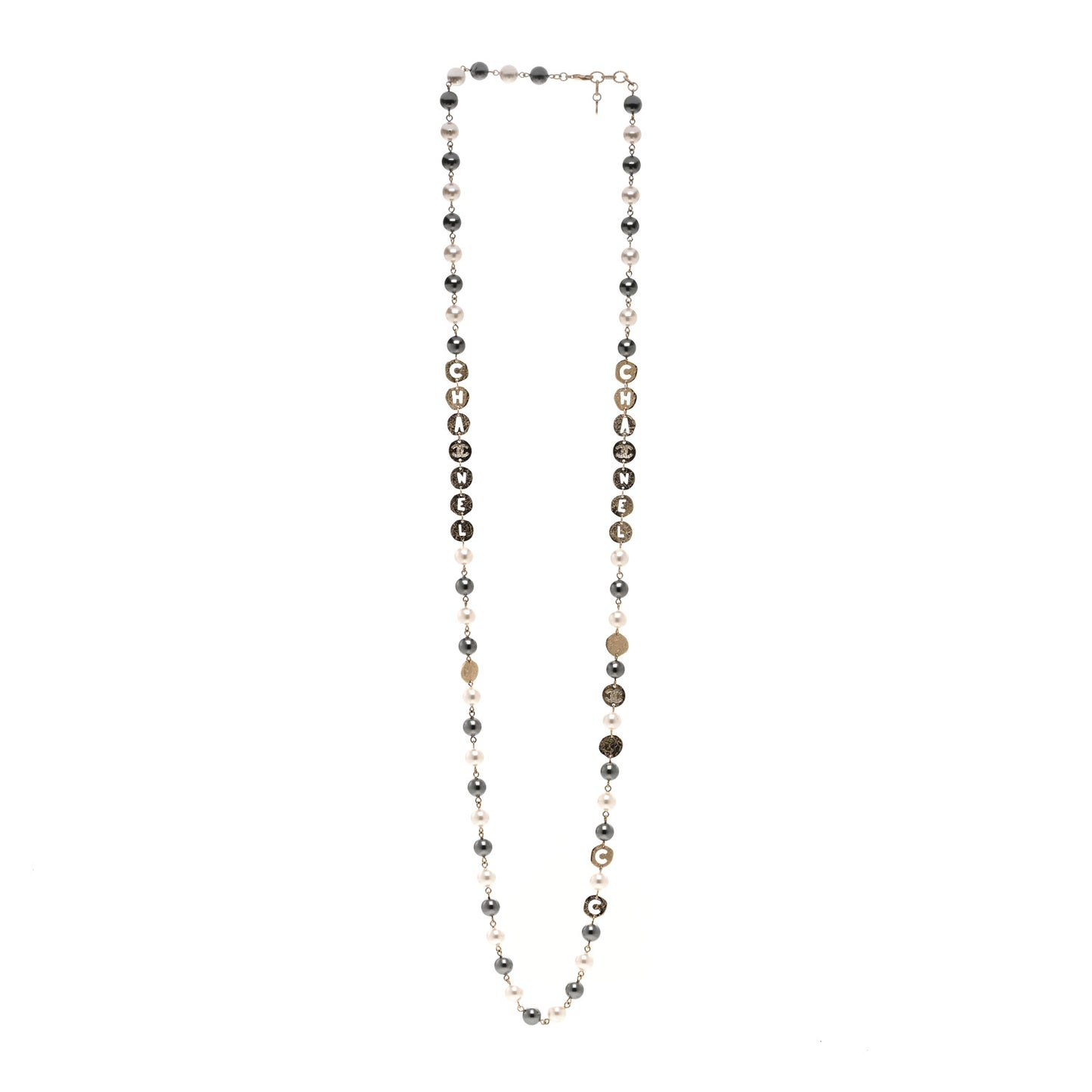 Pearl Papyrus Long Necklace Gold Pearly White Gold