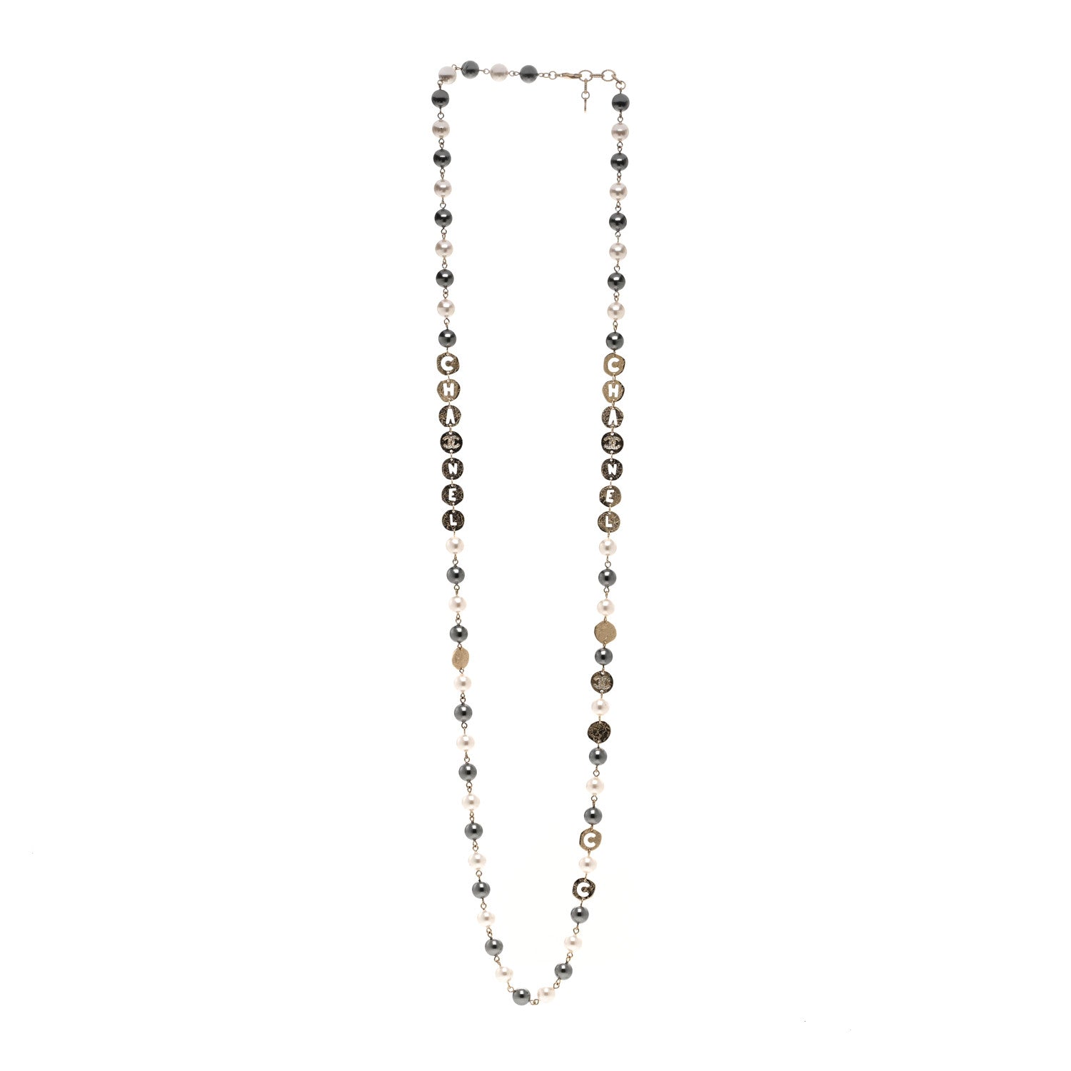 Chanel Pearl Papyrus Long Necklace Gold Pearly White Gold 4 of 6