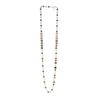 Chanel Pearl Papyrus Long Necklace Gold Pearly White Gold 4 of 6
