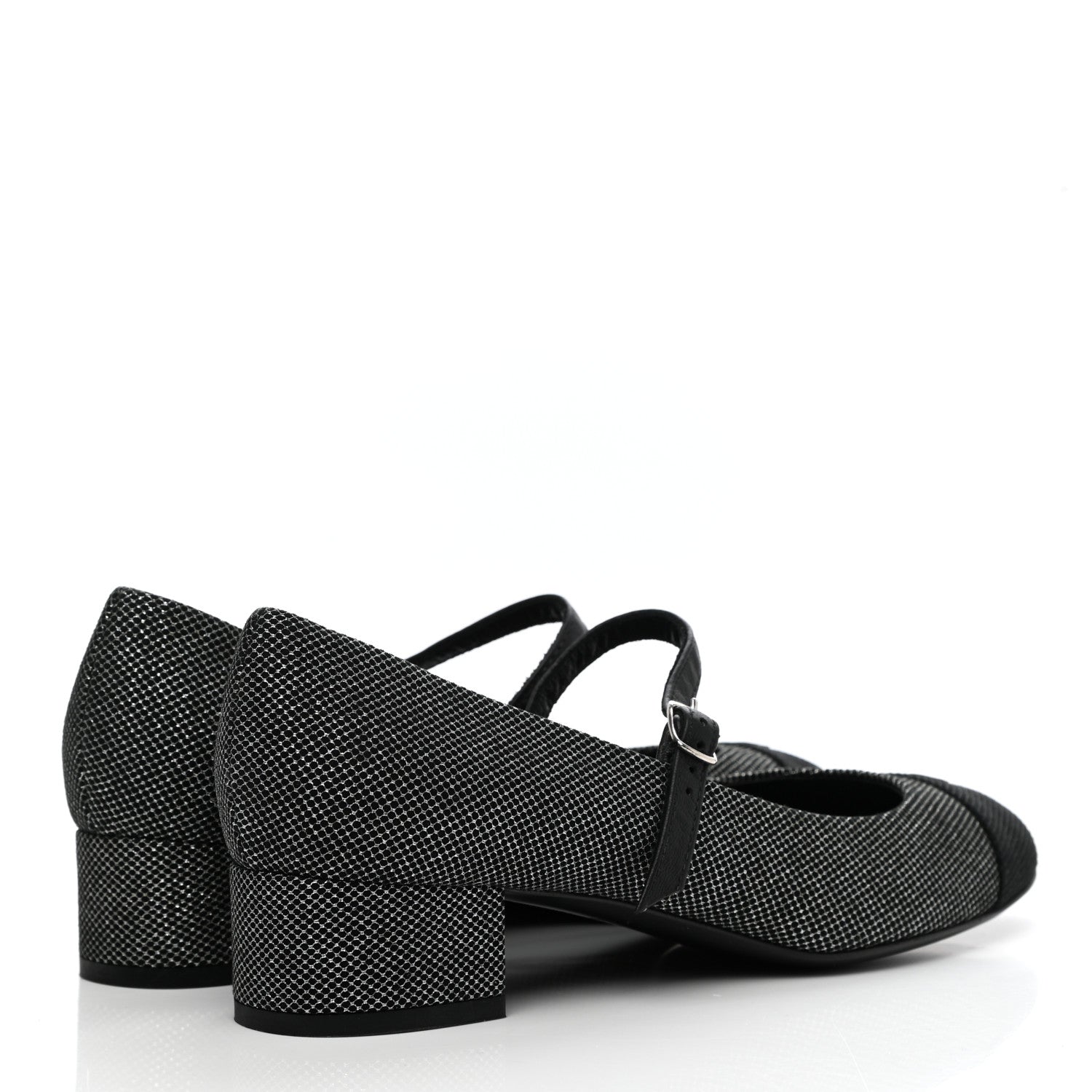 Chanel Grosgrain Cap Toe CC Pumps 40 Black 4 of 12
