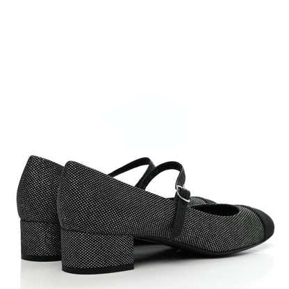 Chanel Grosgrain Cap Toe CC Pumps 40 Black 4 of 12