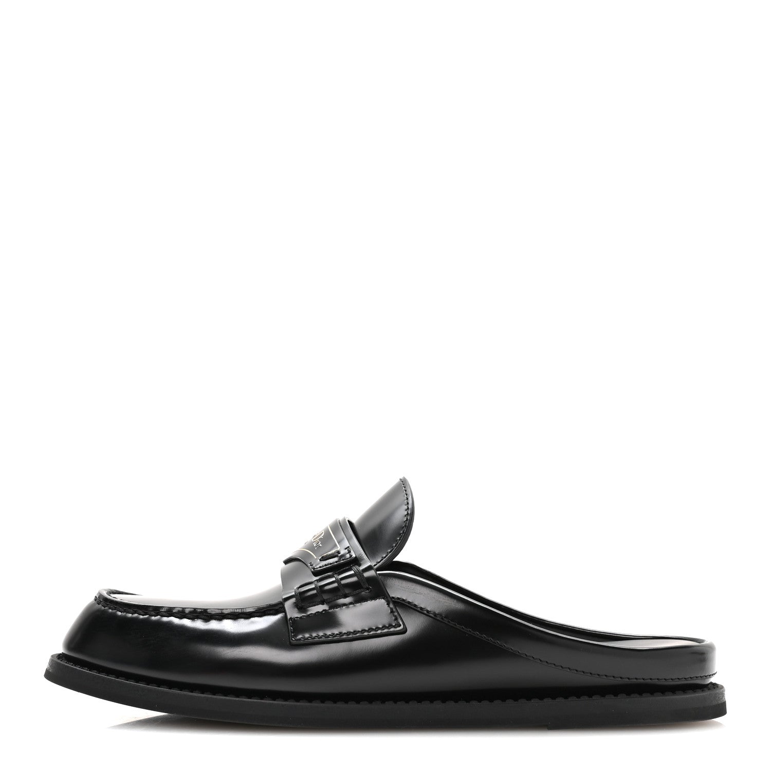 Christian Dior Brushed Calfskin Boy Loafer Mule 35.5 Black 1 of 8