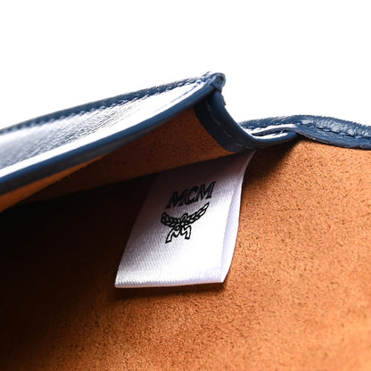 MCM Vintage Jacquard Monogram Aren Chain Wallet Crossbody Blue 6 of 6