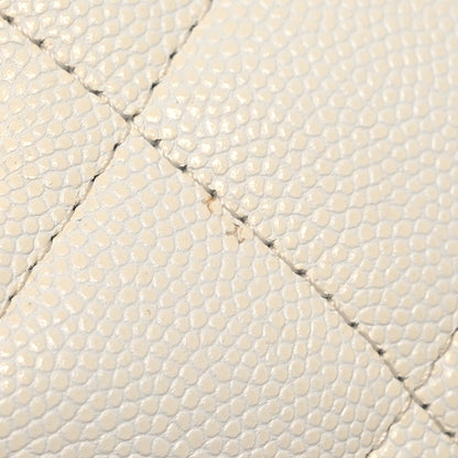 Chanel Caviar Quilted Jumbo Double Flap White 21 of 22