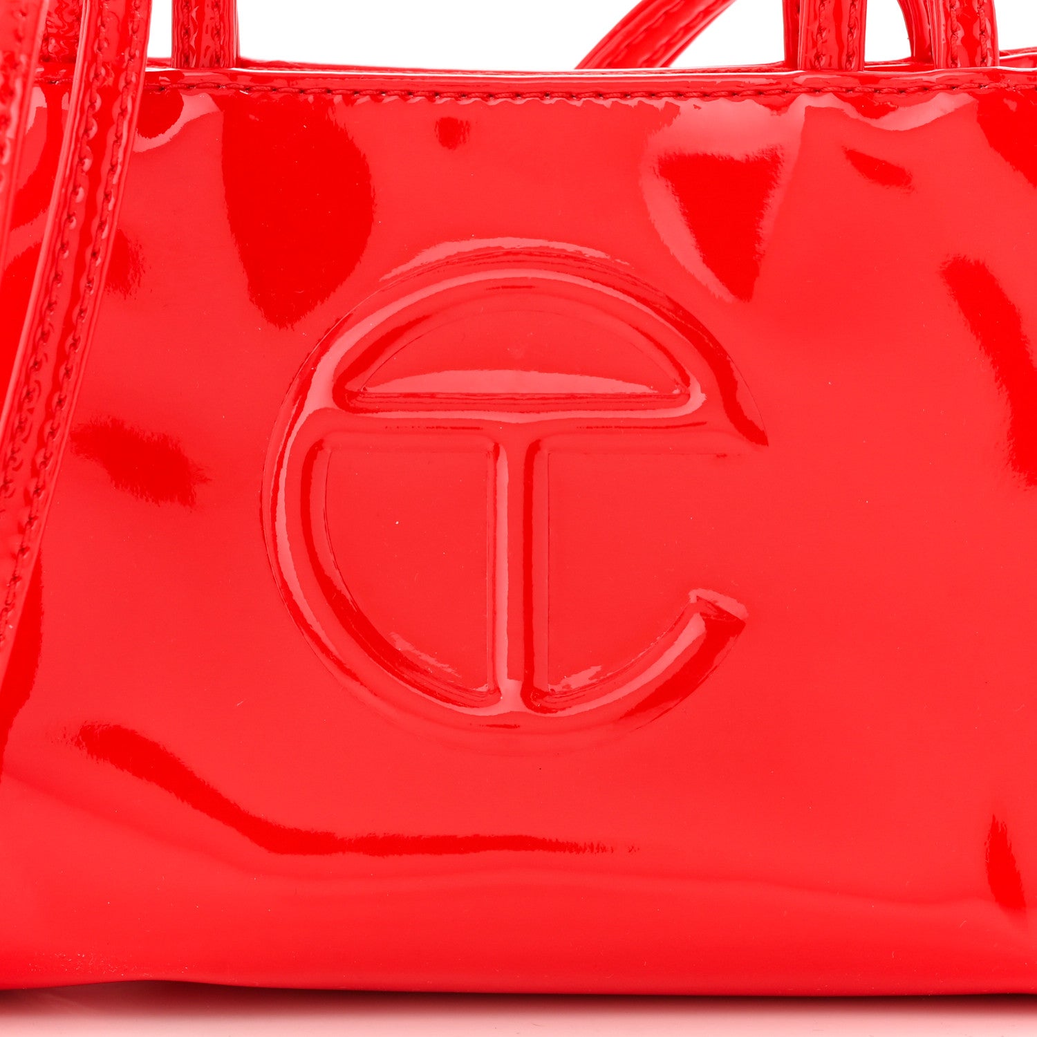 Telfar Patent Vegan Leather Small Shopping Bag Red 8 of 10
