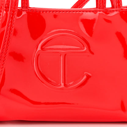 Telfar Patent Vegan Leather Small Shopping Bag Red 8 of 10