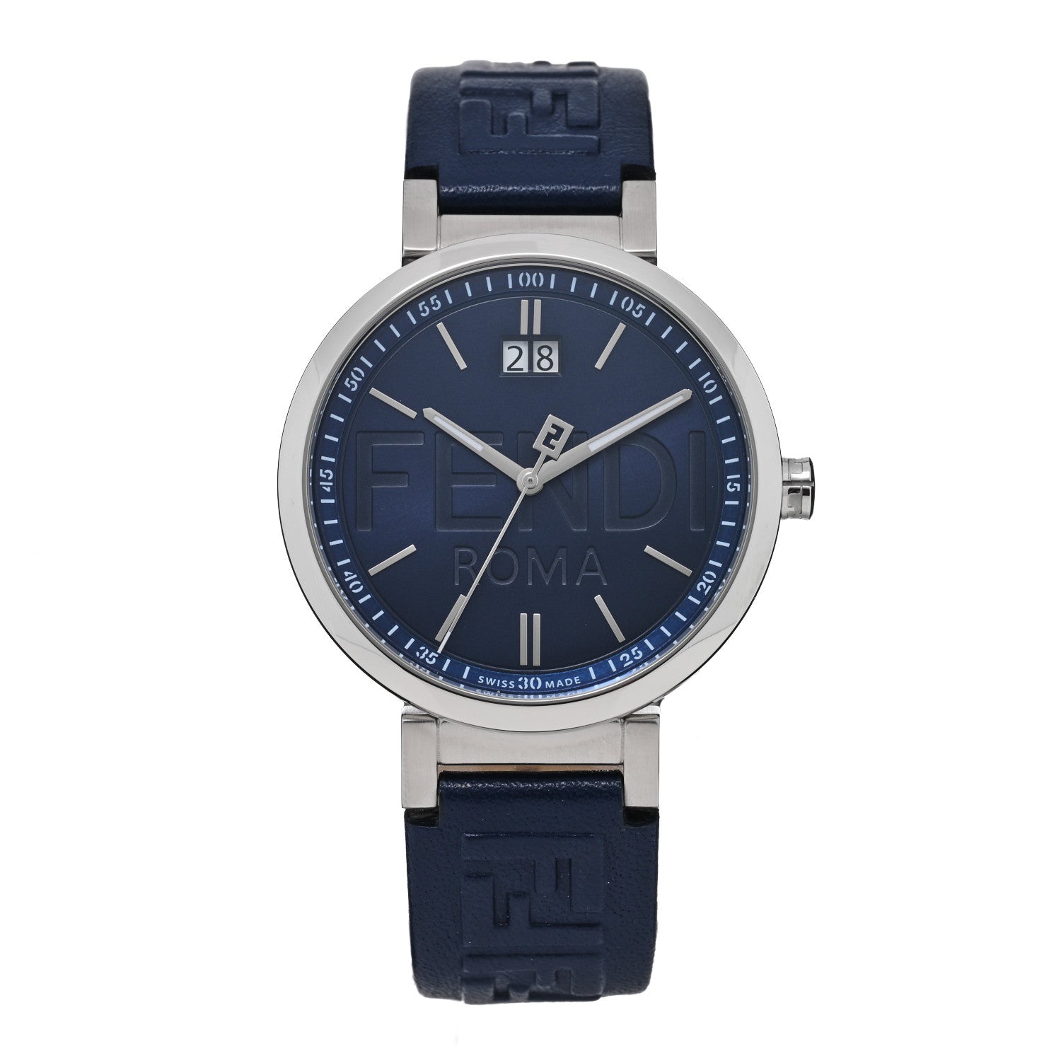 Fendi Stainless Steel Calfskin 39mm Forever Fendi Quartz Watch Blue 1 of 5