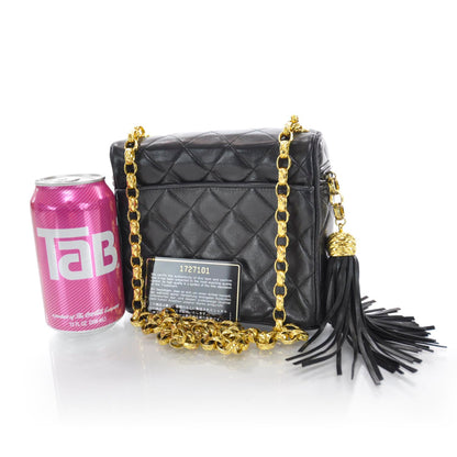 Chanel Lambskin Tassel Evening Bag Black 3 of 13