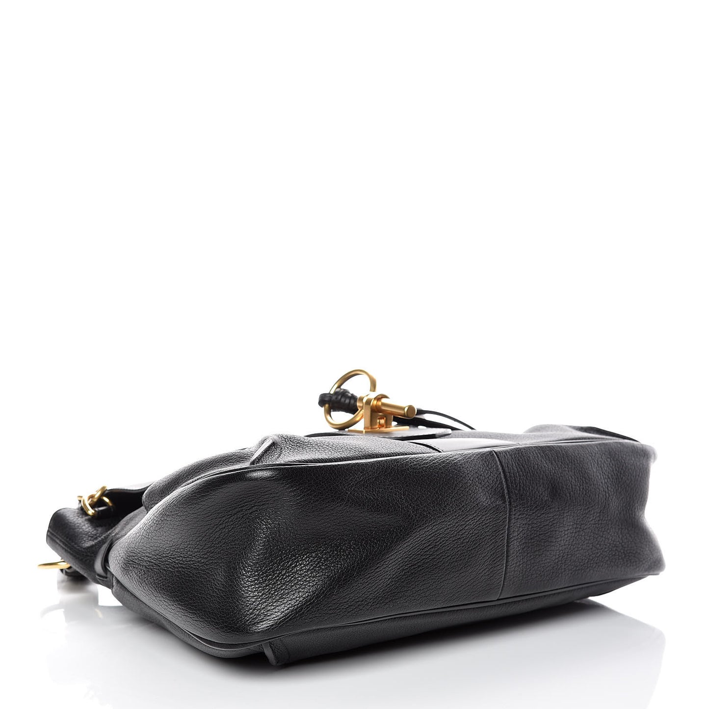 Grained Lambskin Calfskin Medium Lexa Shoulder Bag Black