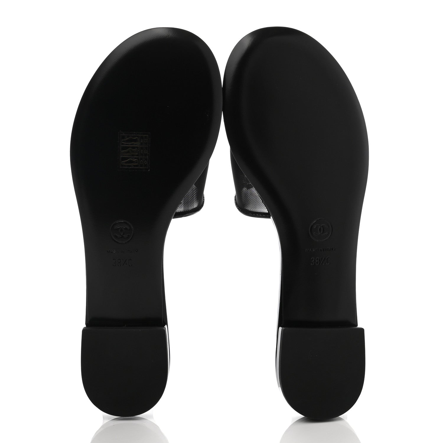 Chanel Mesh Patent Calfskin CC Mules 38.5 Black 5 of 7
