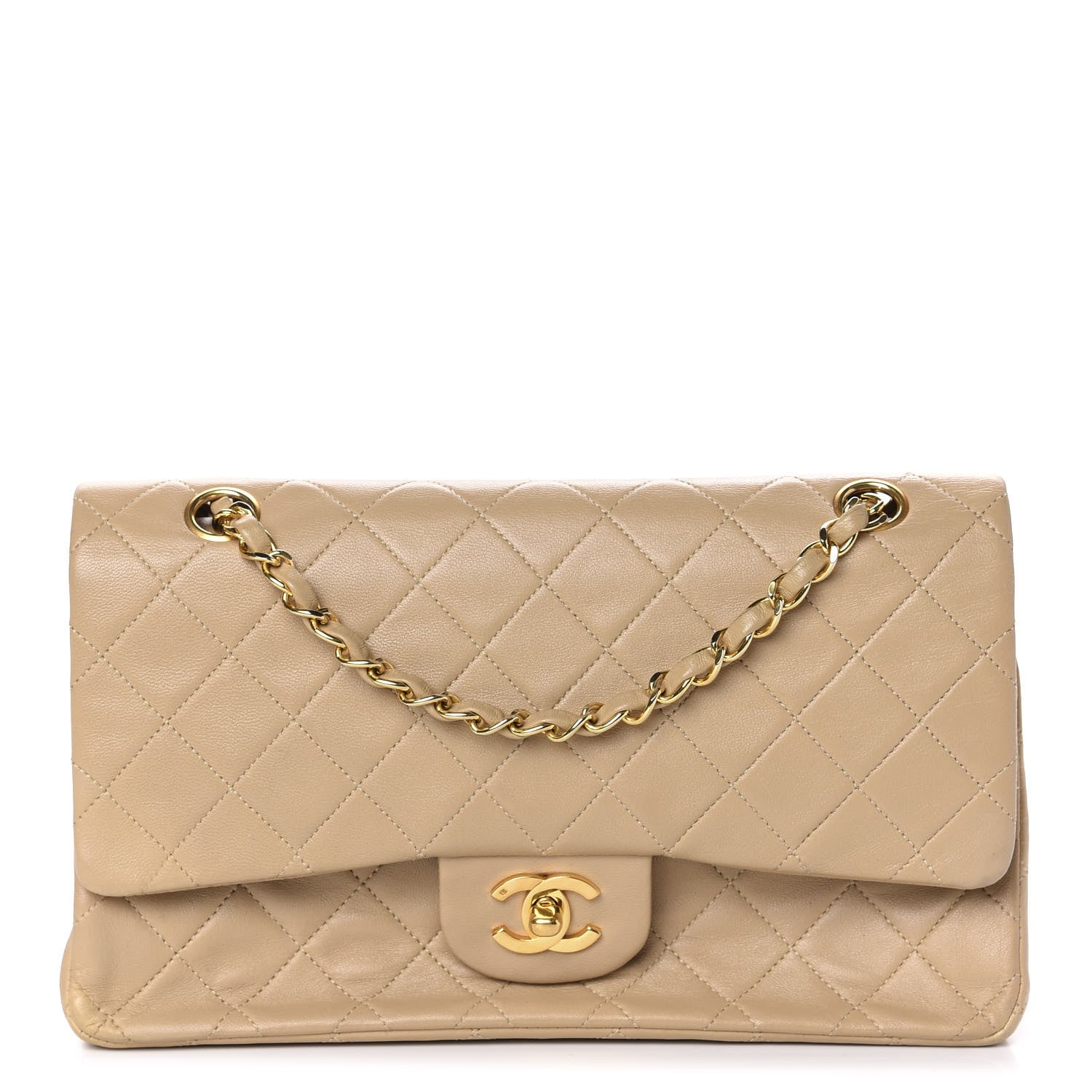 Chanel Lambskin Quilted Medium Double Flap Beige 1 of 11