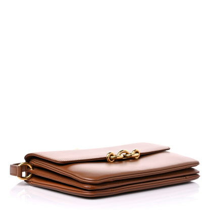 Saint Laurent Smooth Calfskin Le Maillon Satchel Brown 4 of 13