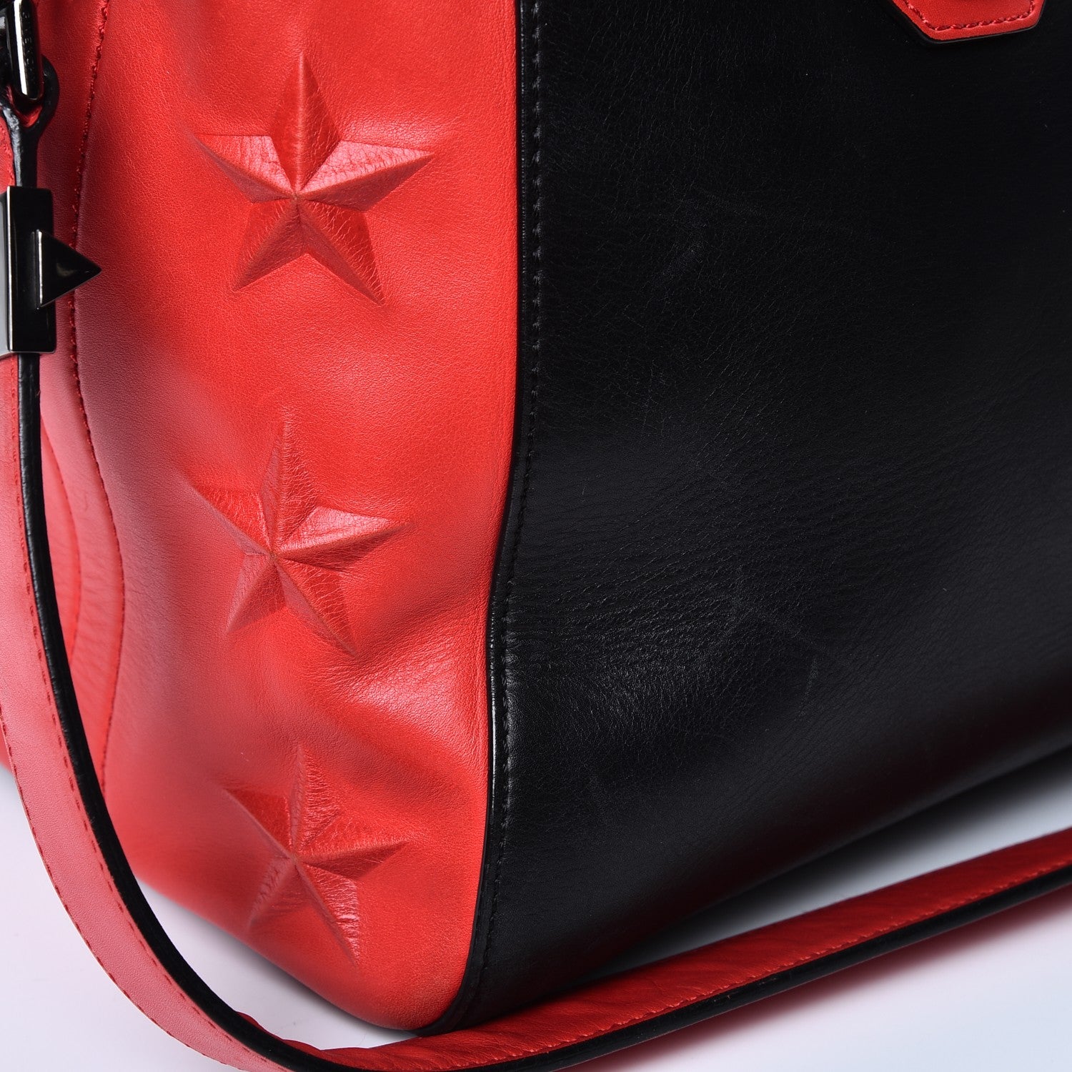 Givenchy Smooth Calfskin Star Embossed Medium Antigona Black Red 9 of 17
