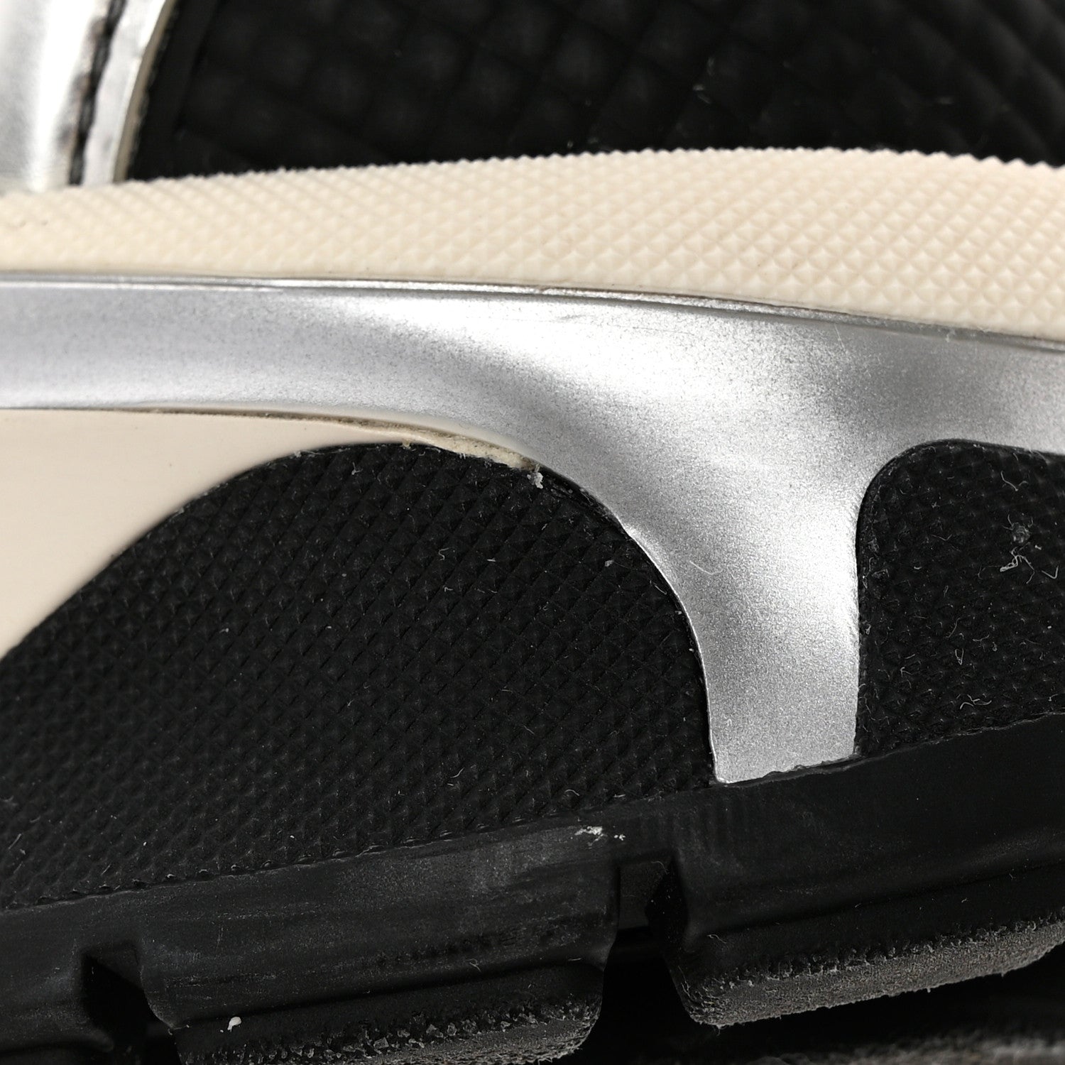 Chanel Fabric Laminated Calfskin Stretch CC Sneakers 37 White Silver 16 of 19