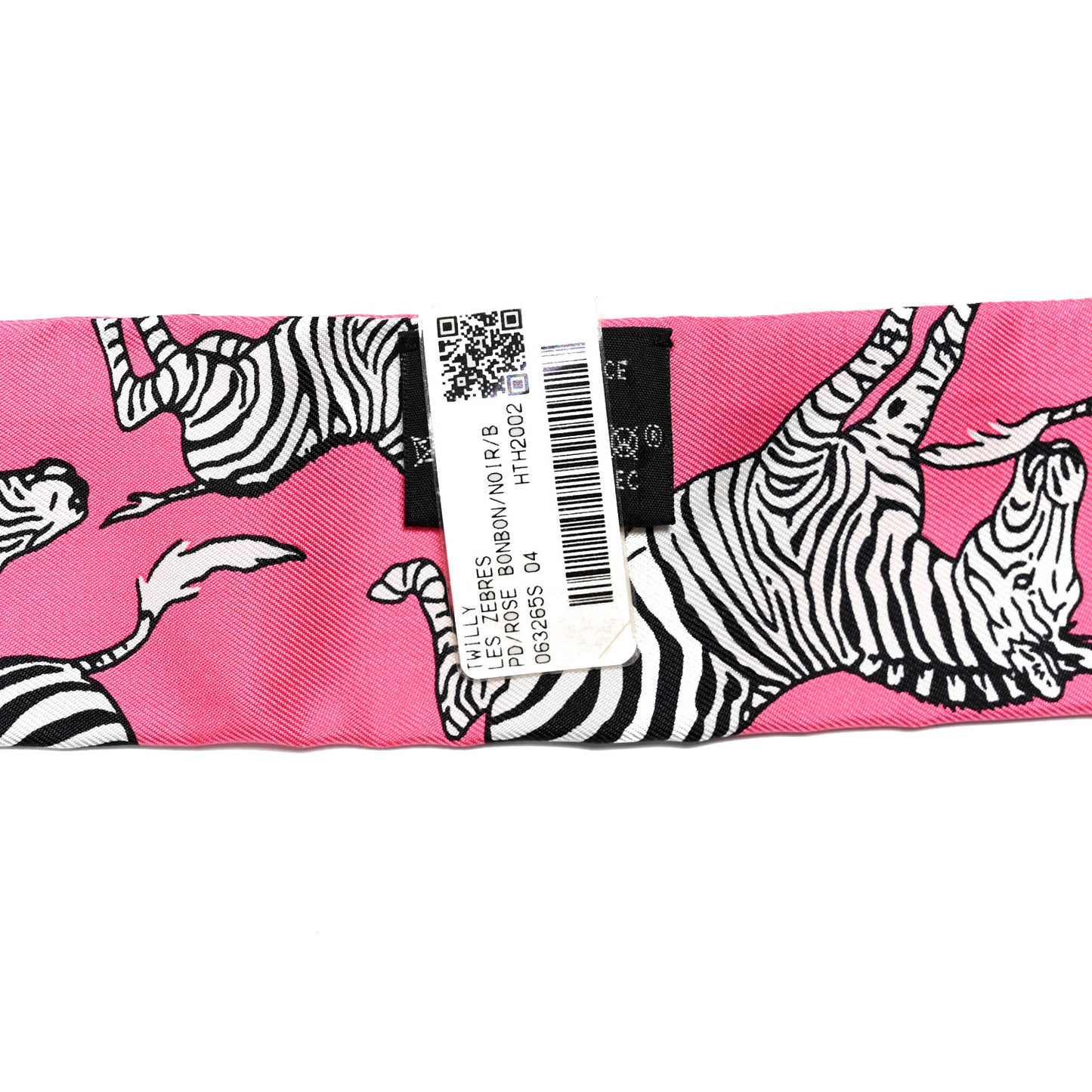 Silk Les Zebres Twilly Rose Bonbon Black