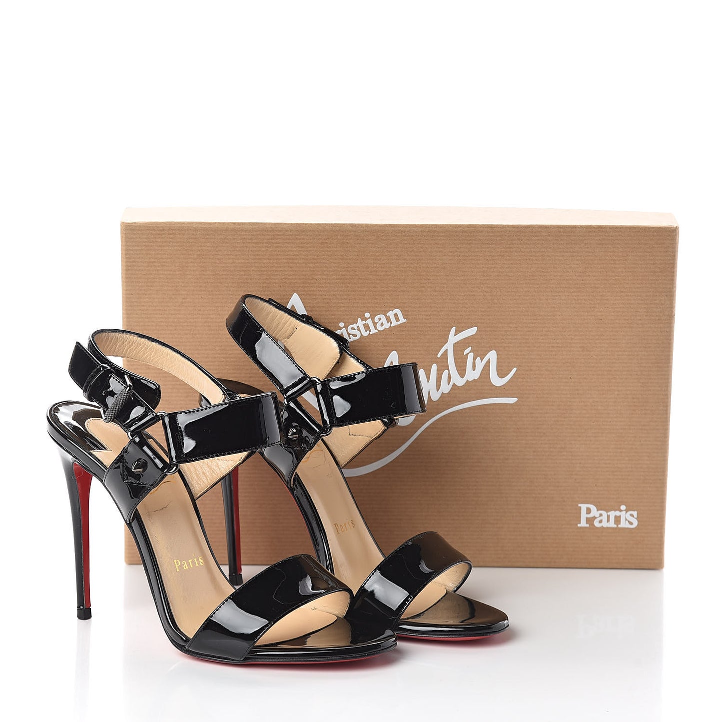 Patent Sova Heel 100 Sandals 35.5 Black