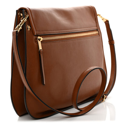Celine Shiny Lambskin Soft Triomphe Besace Bag Soft Tan 3 of 9