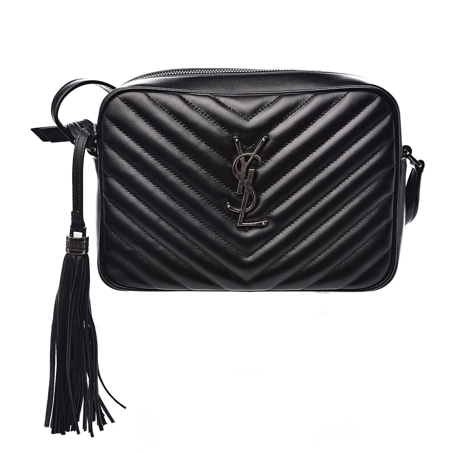 Calfskin Matelasse Monogram Lou Camera Bag Black