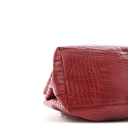 Bottega Veneta Soft Crocodile Fume Medium Roma Tote Blood 11 of 14