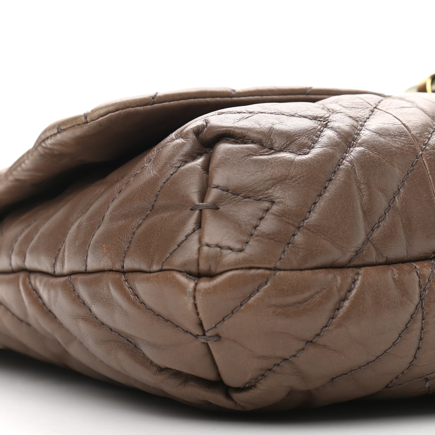 Calfskin Quilted Medium Happy Shoulder Bag Brown