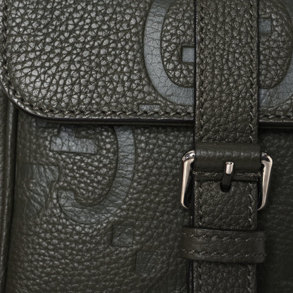 Gucci Piuma Calfskin Jumbo GG Embossed Small Messenger Bag Dark Green 7 of 11