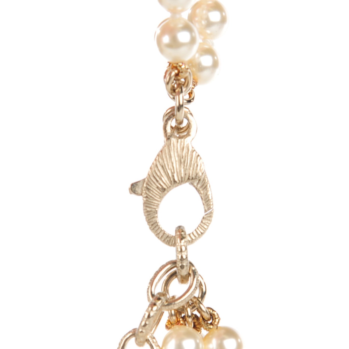 Pearl Multistrand CC Long Necklace Gold