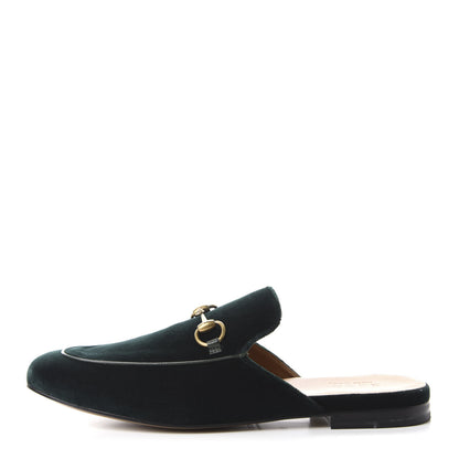 Gucci Velvet Mens Princetown Slippers 9 Green 1 of 10