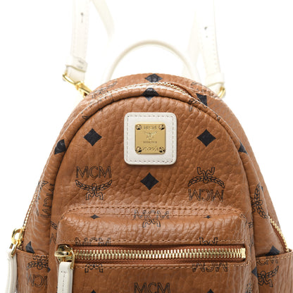 MCM Visetos X-Mini Stark Backpack Cognac White 10 of 10