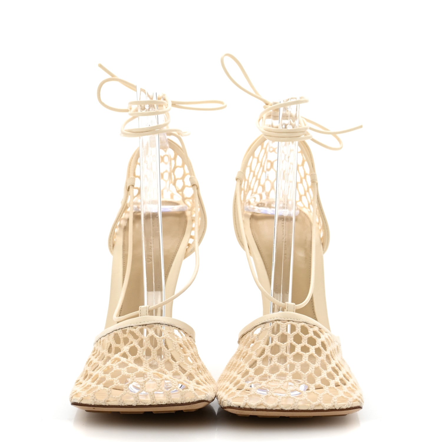 Bottega Veneta Mesh Nappa Stretch Ankle Tie Sandals 40.5 Toile 3 of 9