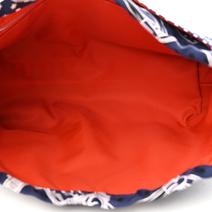 Hermes Silk Barenia Eperons d'Or Fourbi 30 GM Pouch Bleu Nuit Fauve 5 of 9