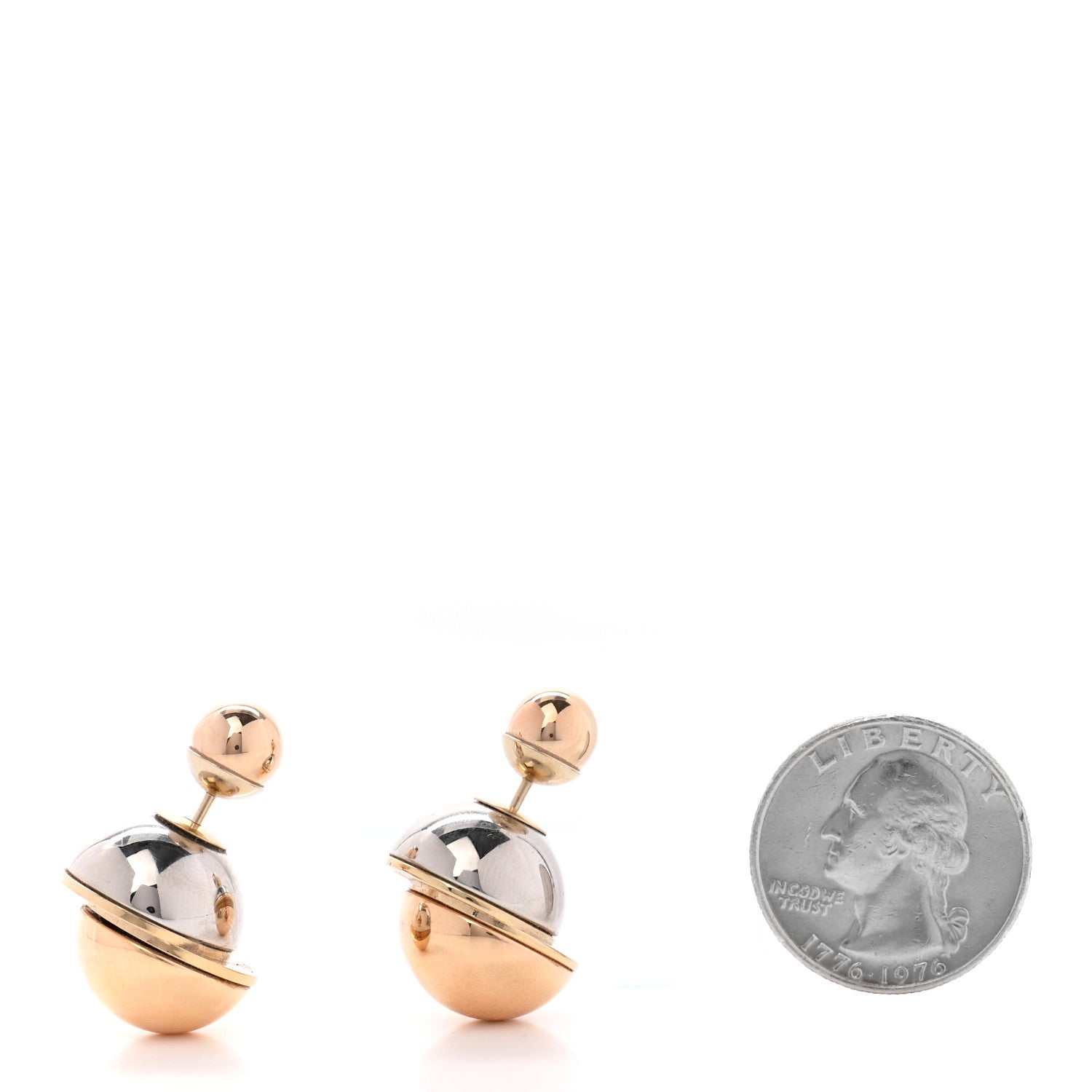 Christian Dior Mise En Dior Tribal Earrings Rose Gold Silver 2 of 3