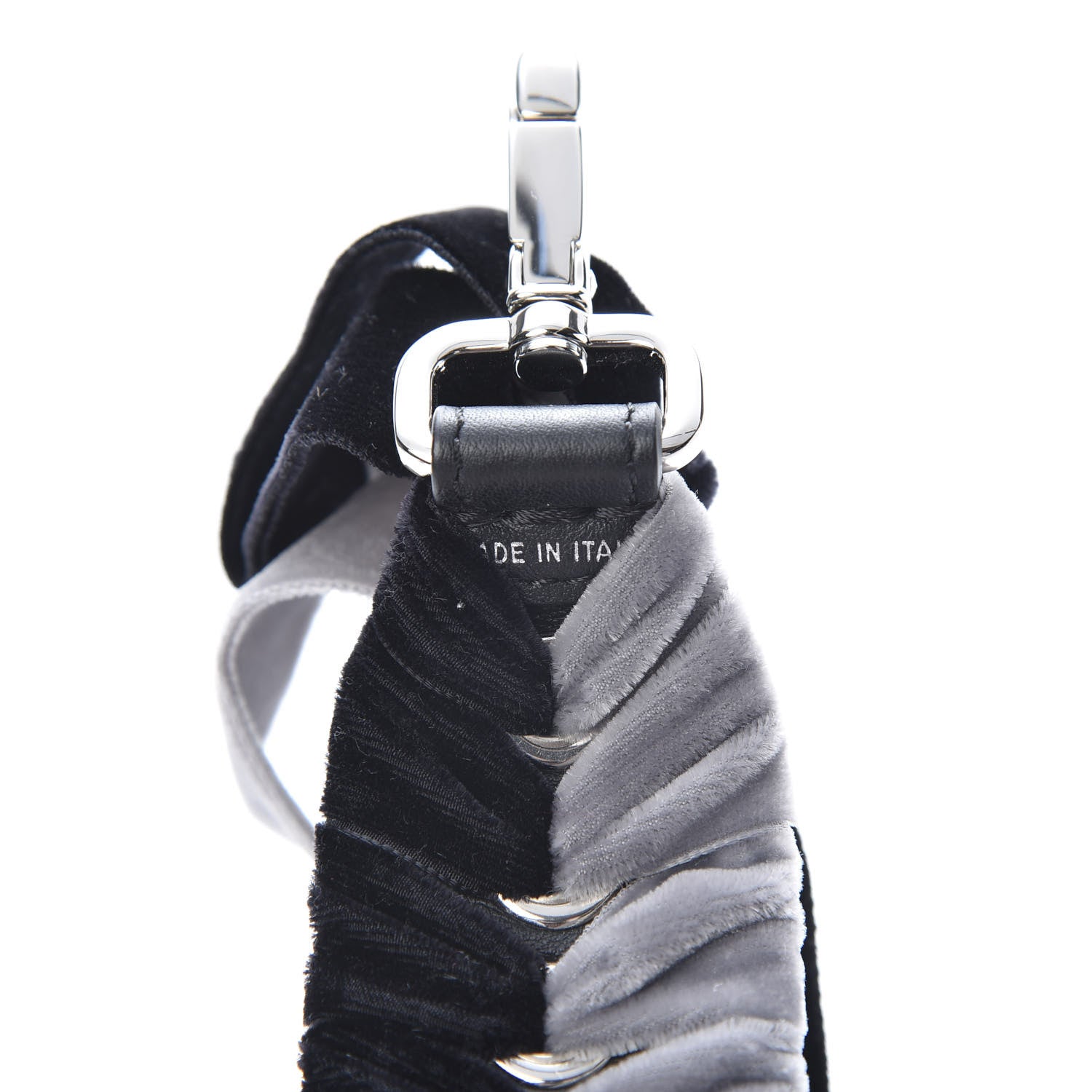 Fendi Velvet Lace Up Strap You Grey Black 4 of 4