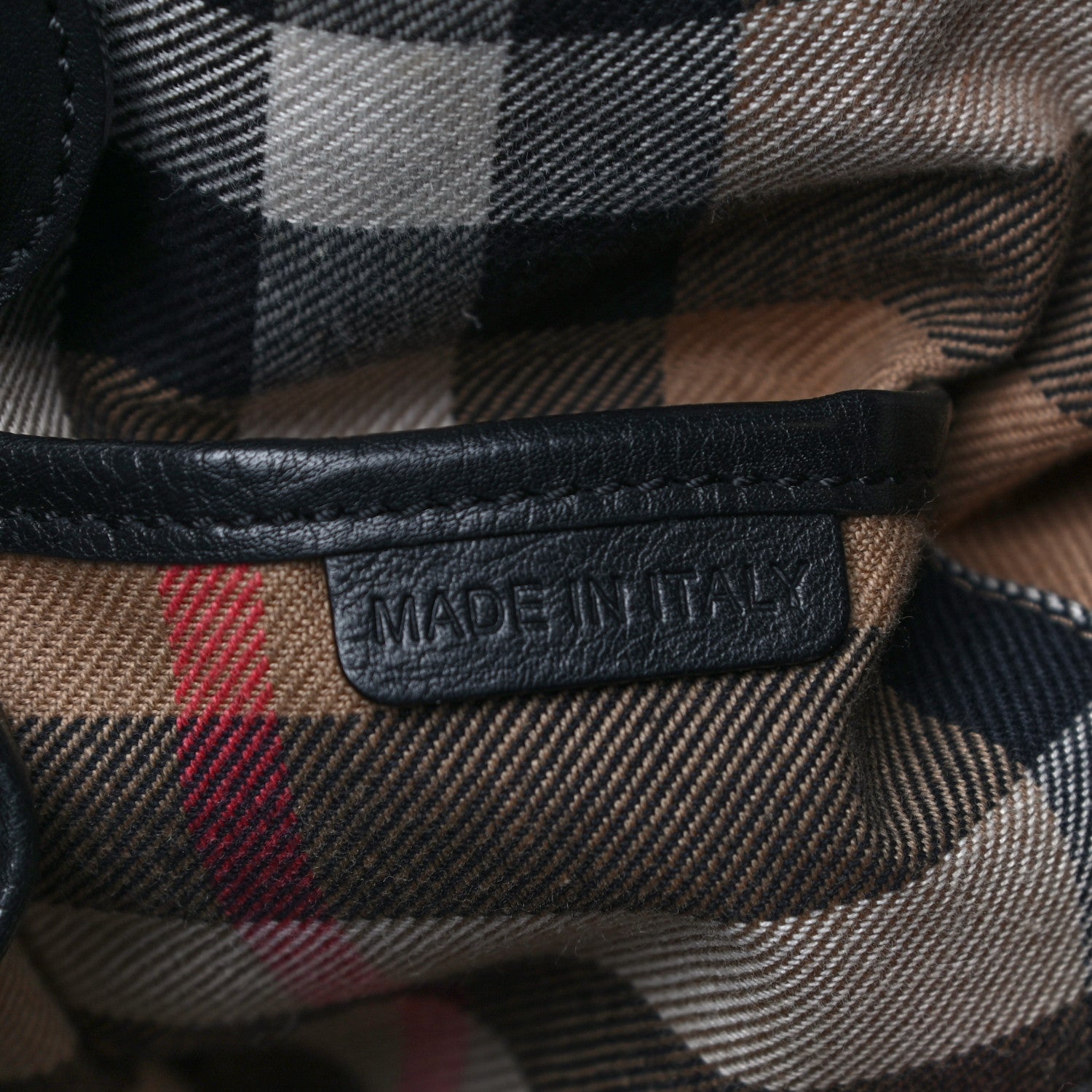 Burberry Grainy Calfskin House Check Medium Banner Tote Black 5 of 10