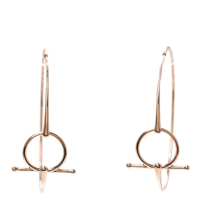 Hermes 18K Rose Gold Filet D'Or Hoop Earrings 1 of 4