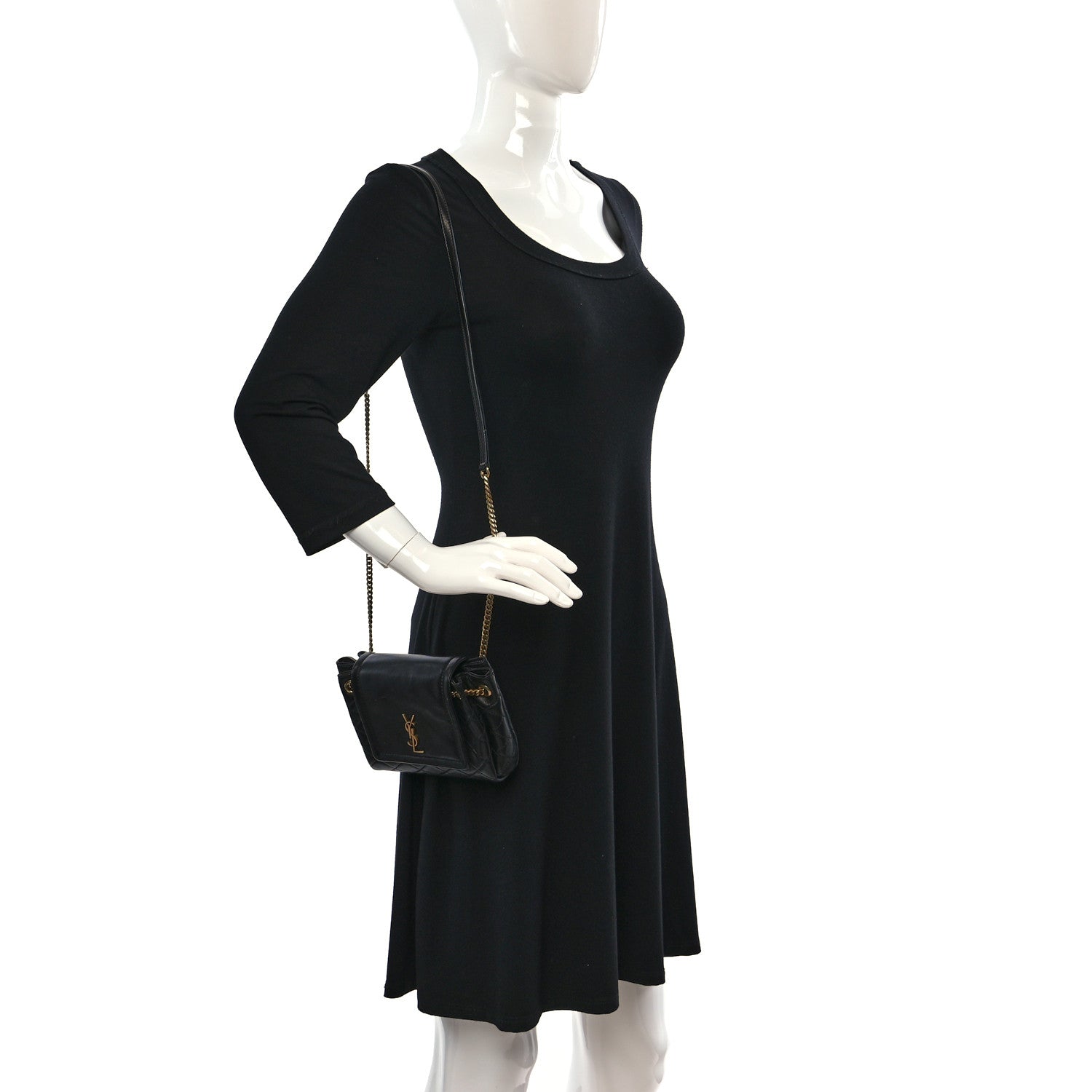 Saint Laurent Lambskin Quilted Monogram Mini Nolita Black 2 of 9